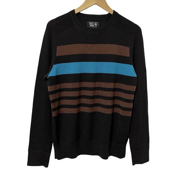 Mountain Hardwear Mens 100% Wool Stripe Crewneck Pullover Sweater Size M Brown - Picture 1 of 9